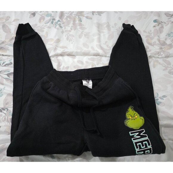 "Merry Grinchmas" Juniors Girls Size XS 1 Black Joggers The Grinch Christmas - Picture 3 of 5